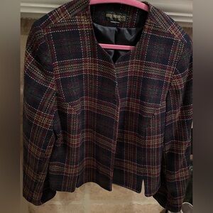 Requirements Plaid Hunter Green Burgundy Houndstooth Blazer Preppy Old Money M